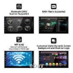 7 Android 10.0 Double Din Car Stereo Head Unit GPS NAV DAB+ CarPlay Wi-fi 2.5D