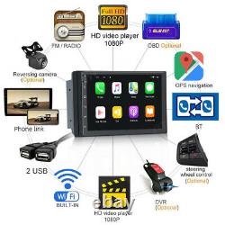 7 Android 10 1+16 Double 2Din Car Stereo Radio GPS Wifi OBD2 Mirror Link Player