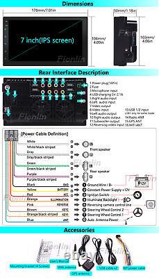 7 Android 10 Double 2 Din Car Stereo Apple CarPlay Auto Radio GPS Navi WiFi FM