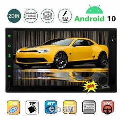 7 Android 10 Quad Core Double Din Car Stereo GPS Navi Touch Screen Radio BT+Cam