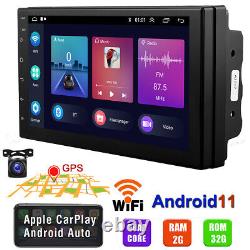 7 Android 11.0 Double Din Car Stereo Apple CarPlay Auto Radio 2+32G +AHD camera
