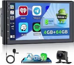 7 Android 13.0 Double 2 Din Car Stereo Radio Carplay 4G+64G GPS DSP + Camera