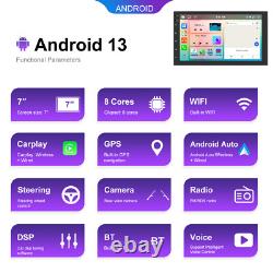 7 Android 13 Carplay Double 2 Din Car Stereo Radio 4G+64G 8 Core GPS DSP Camera