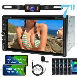 7 Apple CarPlay Double 2 Din Car Stereo DVD CD Player Bluetooth BT Radio+Camera