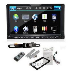7 Backup Camera + GPS Double Din Car Stereo Radio DVD Player Bluetooth with Map