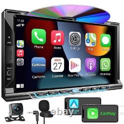7 Car DVD Radio Apple/Android Carplay Car Stereo Touch Screen Double Din+Camera