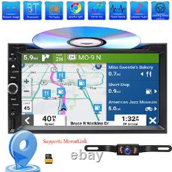 7 Car Stereo DVD GPS Navigation Bluetooth Double Din Radio Player REAR Camera