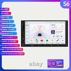 7 Double 2Din 8Core Android 12 Car Stereo WiFi CarPlay GPS Navi Radio BT 6+64GB