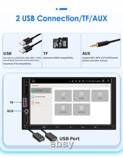 7 Double 2Din 8Core Android 12 Car Stereo WiFi CarPlay GPS Navi Radio BT 6+64GB