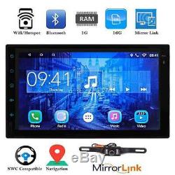 7'' Double 2Din Android 6.0 Car Stereo GPS Wifi 4G Mirror Link Radio BT NO DVD