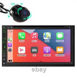 7 Double 2Din Car Stereo CarPlay CD DVD Player Radio Bluetooth Touch Screen+Cam