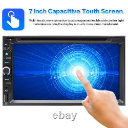 7 Double 2Din Car Stereo CarPlay CD DVD Player Radio Bluetooth Touch Screen+Cam