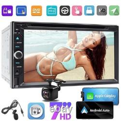 7 Double 2Din Car Stereo with Apple Carplay Android Auto Play DVD Radio+Camera