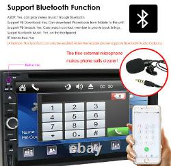 7 Double Car DVD Player 2DIN Bluetooth Touch Screen Stereo Radio USB AUX Camera