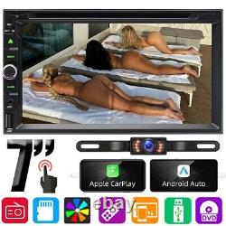 7 Double Din Car Stereo AM FM Radio CD DVD Player Bluetooth with Backup Camera
