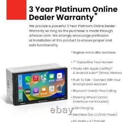7 Double-Din Car Stereo-Apple CarPlay & Android Auto, Bluetooth, 340W