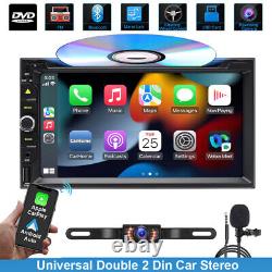 7'' Double Din Car Stereo Apple Carplay DVD Player Radio USB Bluetooth with Camera