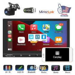 7 Double Din Car Stereo with Apple Carplay & Android Auto Play MP5 Radio+Camer