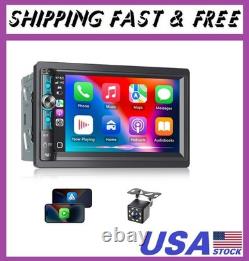 7 Double Din Car Stereo with Wireless Apple Carplay & Android Auto, Bluetooth