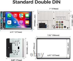 7 Double Din Car Stereo with Wireless Apple Carplay & Android Auto, Bluetooth