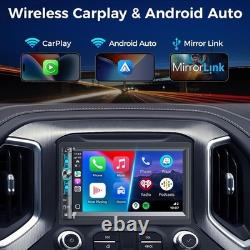 7 Double Din Car Stereo with Wireless Apple Carplay & Android Auto, Bluetooth