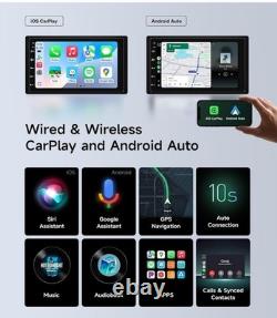 7 Double Din Car Stereo with Wireless CarPlay & Android Auto, 6+64G HD
