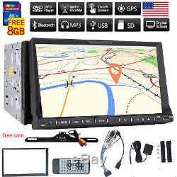 7 Double Din InDash GPS Navigation Car DVD Radio Stereo Player Bluetooth+camera