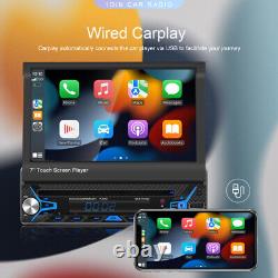 7'' HD Single 1 Din DVD Car Stereo Radio Touch Screen MP5 Player Wired Carplay