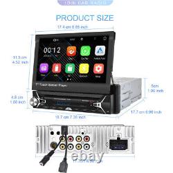 7'' HD Single 1 Din DVD Car Stereo Radio Touch Screen MP5 Player Wired Carplay