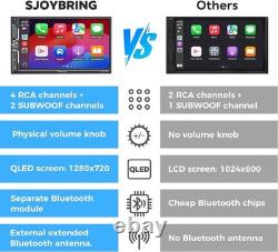 7 QLED Double Din Car Stereo Wireless Apple CarPlay & Android Auto, 240W 4