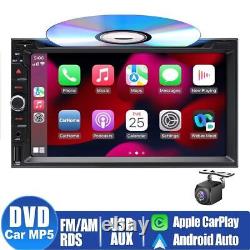 7 Radio Double 2Din Car Stereo with CD DVD Player Apple Carplay Bluetooth USB