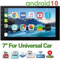 7 Smart Android 10 4G WiFi Double DIN Car Radio Stereo GPS Bluetooth FM 2+32GB
