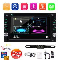 7 Touch Double 2DIN Car DVD CD Radio Stereo Player GPS Navigation SD BT Camera
