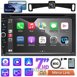 7 Touch Screen Car Stereo Apple CarPlay CD DVD Double 2Din Radio Backup Camera