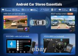 8+128GB 10.1 in Android Auto Double DIN Car Stereo CarPlay GPS 4G LTE Hands-free