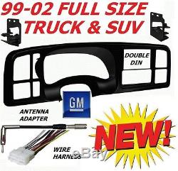 99 00 01 02 Silverado Sierra Car Stereo Radio Double Din Installation Dash Kit