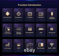 9'' Android 10.0 Double 2 DIN Car Stereo Player GPS Sat Nav Head Unit FM/AM WiFi