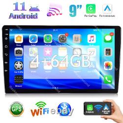 9'' Double 2 Din 4+64G Android Car Radio GPS WIFI BT Carplay Touch Screen Stereo
