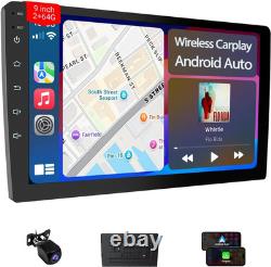 9 Double Din Car Stereo Wireless Apple Carplay & Android Auto, HD Touchscreen