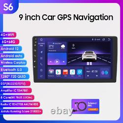 9 Inch Double Din Car Radio Head Unit Android 12 WiFi BT 4G LTE CarPlay 6GB+64GB