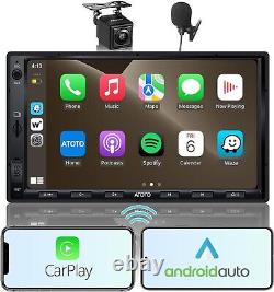 ATOTO Double Din Car Stereo with Wireless CarPlay F7G2A7WE-S01