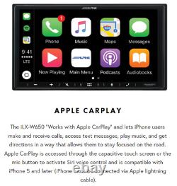 Alpine iLX-W650 7 2-DIN Apple CarPlay Car Stereo with Backup Cam & SiriusXM Tuner