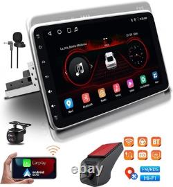 Android13 10.1 1Din Car Stereo Radio Adjustable&Detachable Screen 64GB Wifi DVR