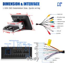 Android13 10.1 1Din Car Stereo Radio Adjustable&Detachable Screen 64GB Wifi DVR