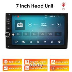 Android 10 Car Stereo Double Din 4GB+64GB 8Core GPS WiFi 7 Head Unit Carplay