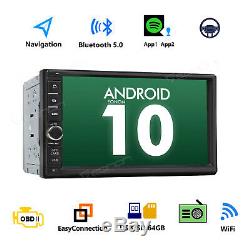 Android 10 Double 2Din 7 HD Quad-Core Car Stereo Radio GPS Navigator OBD2 OBD2