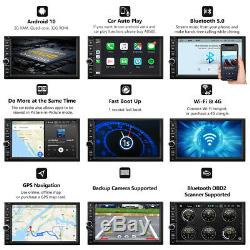 Android 10 Double 2Din 7 HD Quad-Core Car Stereo Radio GPS Navigator OBD2 OBD2