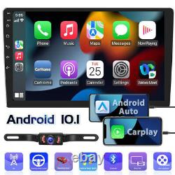 Android 10 Double Din 10.1 Car Stereo Apple CarPlay Auto Radio GPS Navi WiFi FM