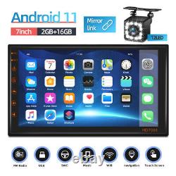 Android 11 Double 2Din 7 Car Stereo Touch Screen Radio GPS Navi WiFi FM+Cam