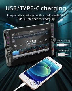 Android 12 Carplay Car Radio WIFI GPS Double 2Din Stereo With 8LED Camera Kit